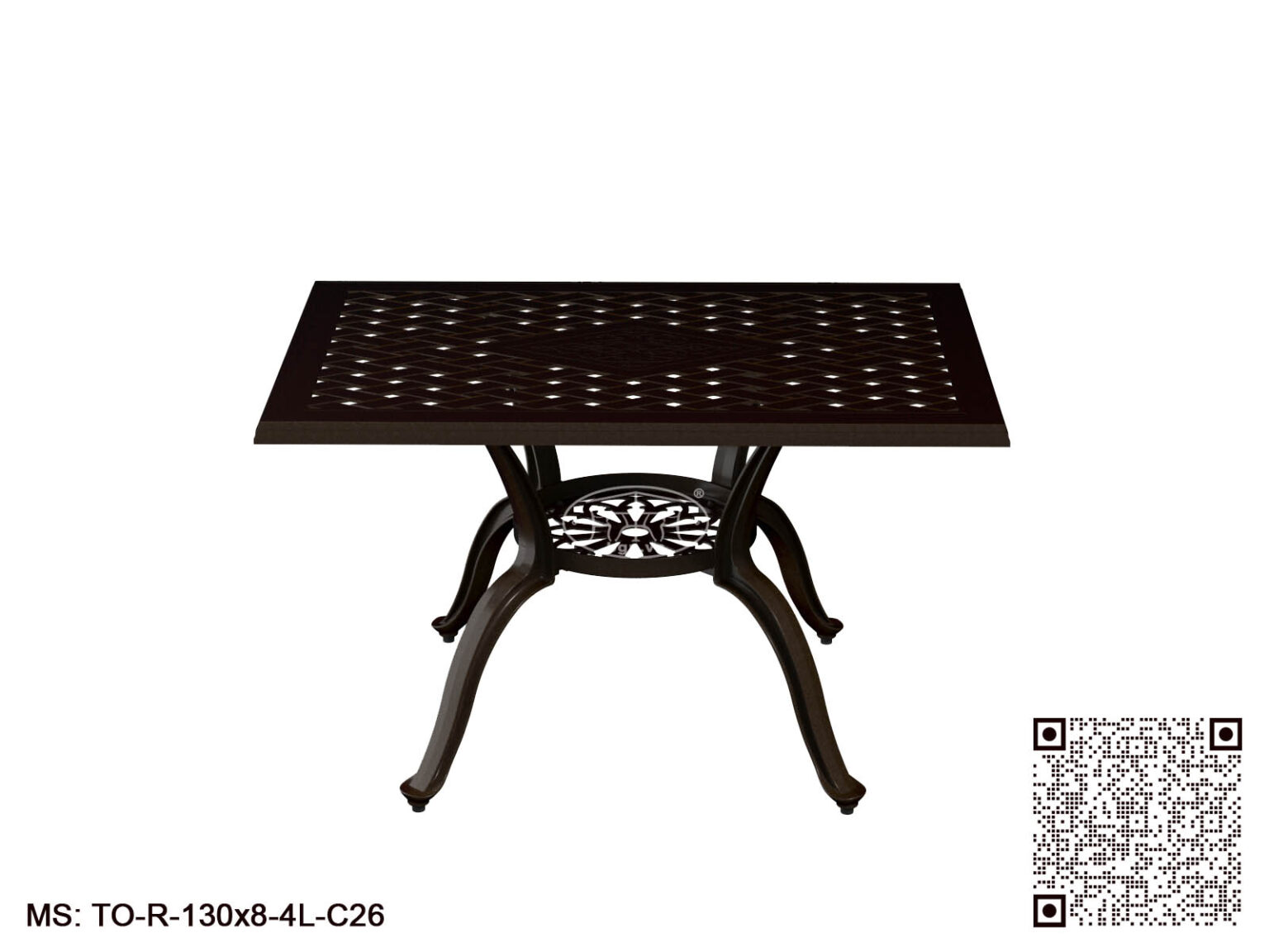 Bàn Nhôm Chữ Nhật Hoa Văn 1300x880 - Ảnh 2