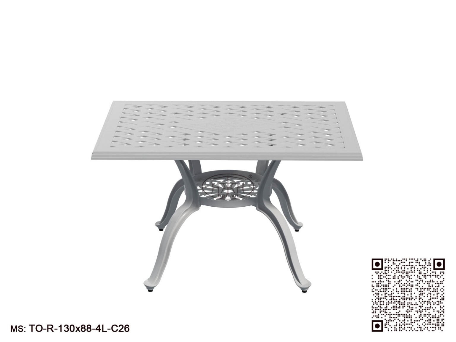 Bàn Nhôm Chữ Nhật Hoa Văn 1300x880