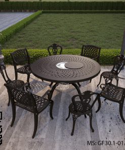 Bộ Bàn Ghế Sân Vườn Tròn 130 GF30.1 Có Lò Nướng