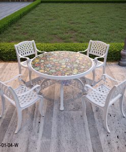 Alternative view of Bộ Bàn Ghế Mặt Gốm Lá Phong 125 GF65-01