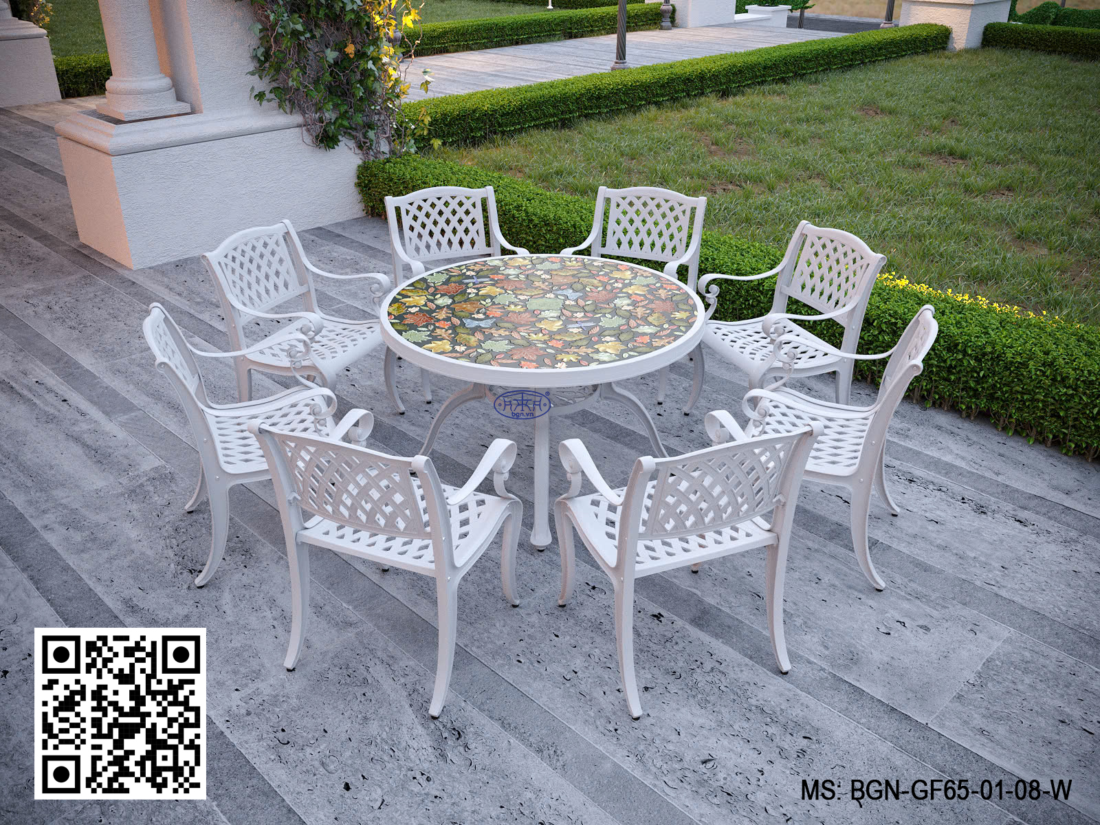 Bộ Bàn Ghế Mặt Gốm Lá Phong 125 GF65-01 - Ảnh 7