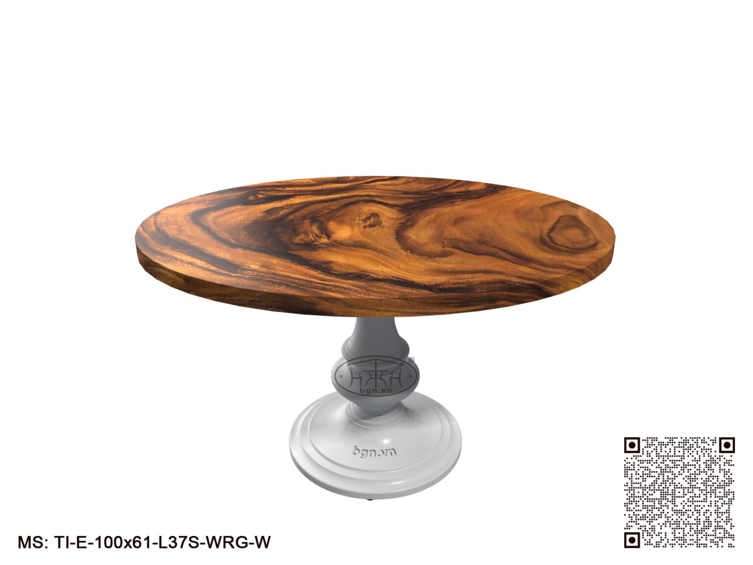Bàn Nhôm Mặt Gỗ Me Tây Trơn Elip 1005×610 mm